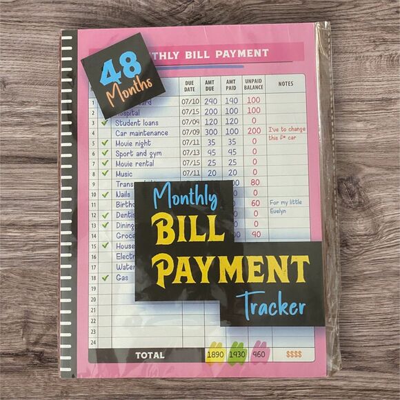 4-Year Bill Tracking Notebook | Monthly Budget Planner | Expense Log Book | - Picture 2 of 7